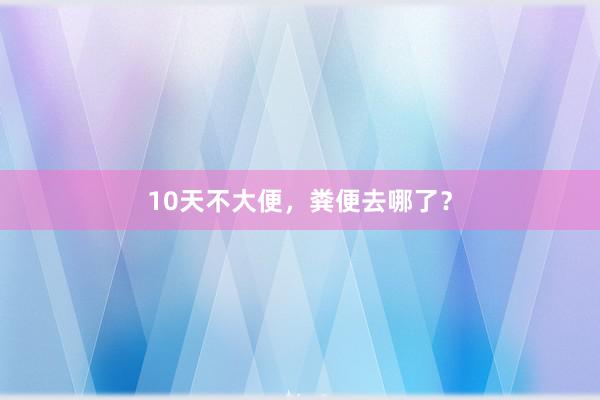 10天不大便，粪便去哪了？
