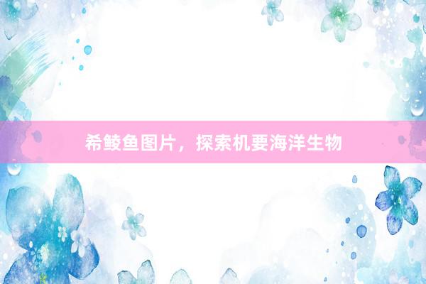 希鲮鱼图片，探索机要海洋生物