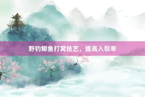野钓鲫鱼打窝技艺，提高入彀率
